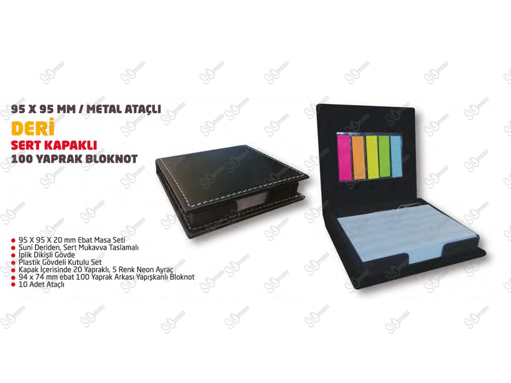 Metal Ataçlı Deri Sert Kapaklı Bloknot